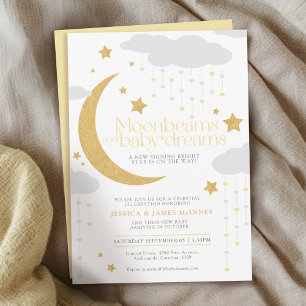Invitación Vigas de luna bebé sueños mantequilla bebé ducha d