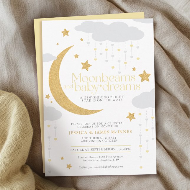 Invitación Vigas de luna bebé sueños mantequilla bebé ducha d (Subido por el creador)