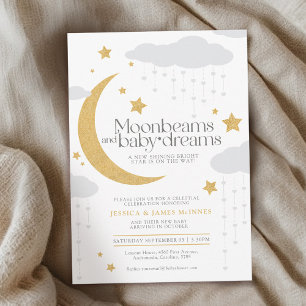Invitación Vigas de luna y baby dream baby ducha