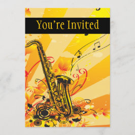 Invitación Vigas De Música Jazzy Saxofón