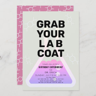 Invitación Vigencia del experimento científico Flask Neon Pin