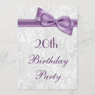 Invitación vigésimo Damasco de la fiesta de cumpleaños y