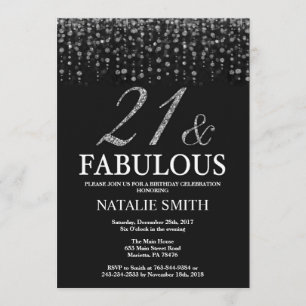 Invitación Vigésimo primer cumpleaños y fabulosa plata