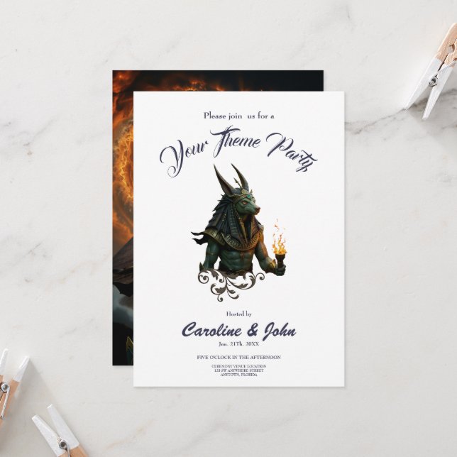 Invitación Vigilante del Más Allá – Anubis.   (Anverso/Reverso In Situ)