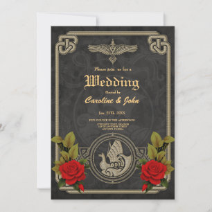 Invitación Viking místico encanto con elegantes nudos celtas.