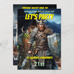 Invitación Viking temáticos nórdicos guerreros fantasía medie