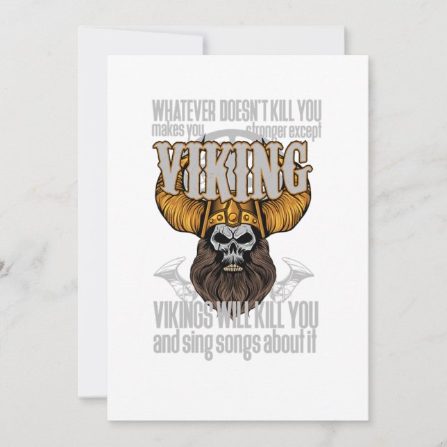 Invitación Viking Warrior Nordic Norse Mythology Valhalla Gif (Anverso)