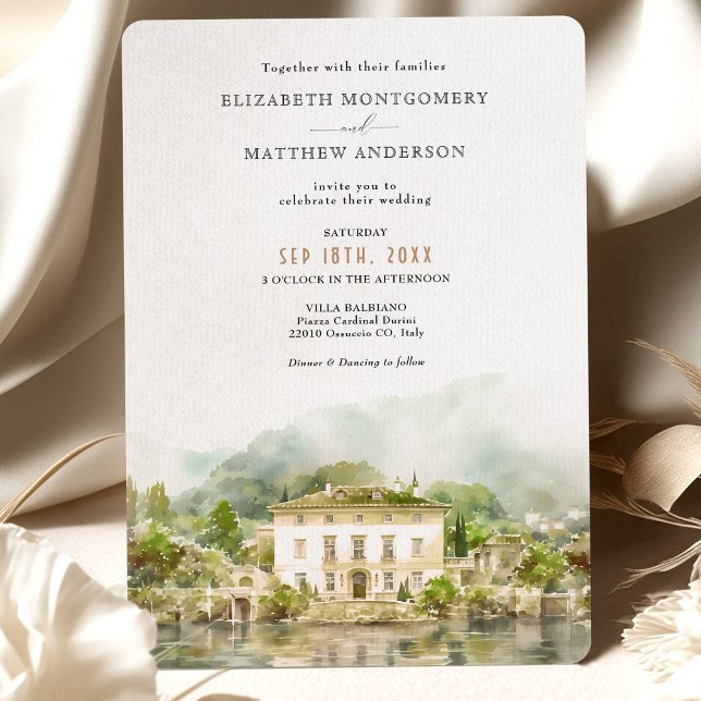 Invitación Villa Balbiano Lago Como Boda Italiano (Subido por el creador)