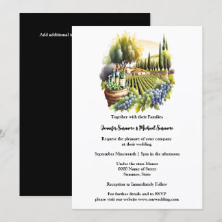 Invitación Villa de acuarela toscana bodega italiana vino mod