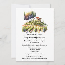 Invitación Villa de acuarela toscana Vino italiano