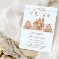 Village Snowy Winter Boy Baby Shower
