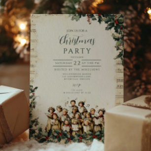 Invitación Villancistas Vintage Feliz Navidad