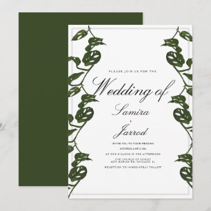 Invitación Viña Botánica Tropical Monstera Adansonii Boda