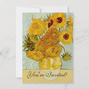 Invitación Vincent Van Gogh 12 Girasoles Impresionista