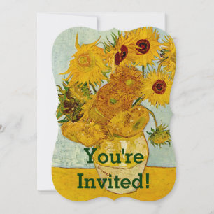 Invitación Vincent Van Gogh 12 Girasoles Impresionista
