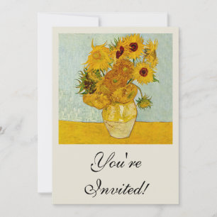 Invitación Vincent Van Gogh 12 Girasoles Impresionista