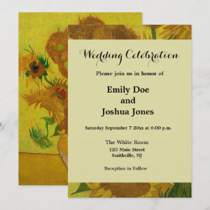 Invitación Vincent Van Gogh 15 girasoles Pintura