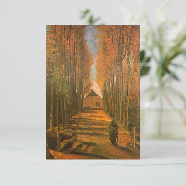 Invitación Vincent van Gogh - Avenida de Álamos en Otoño (Anverso de pie)