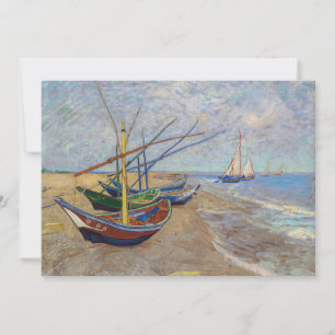 Invitación Vincent van Gogh - Barcas de Pesca en la Playa