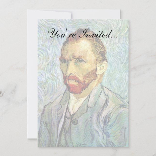 Invitación Vincent Van Gogh - Bella Artes de autorretrato ver (Anverso)