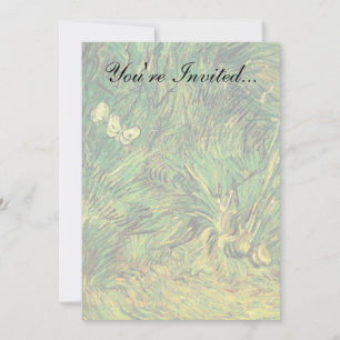 Invitación Vincent Van Gogh - Bella Artes de dos mariposas bl