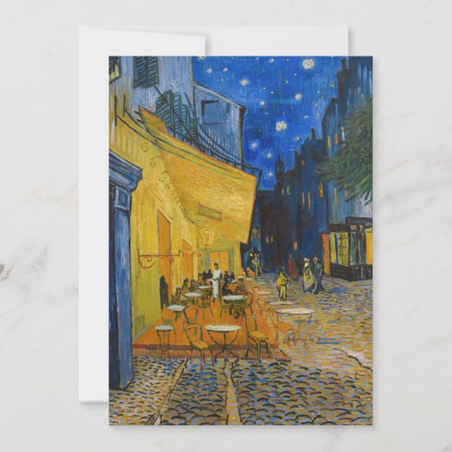Invitación Vincent van Gogh - Cafe Terrace de noche (Anverso)