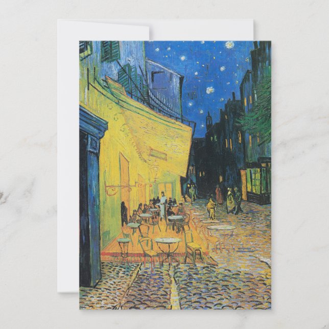 Invitación Vincent van Gogh Café Terrace de noche (Anverso)