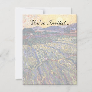 Invitación Vincent Van Gogh - Campo cercado con sol naciente