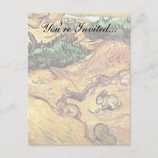 Invitación Vincent Van Gogh - Campo con dos conejos Arte fino