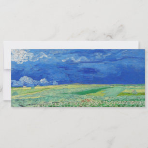Invitación Vincent van Gogh - Campos de trigo bajo nubes de t
