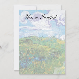 Invitación Vincent Van Gogh - Campos De Trigo Verde En Auvers