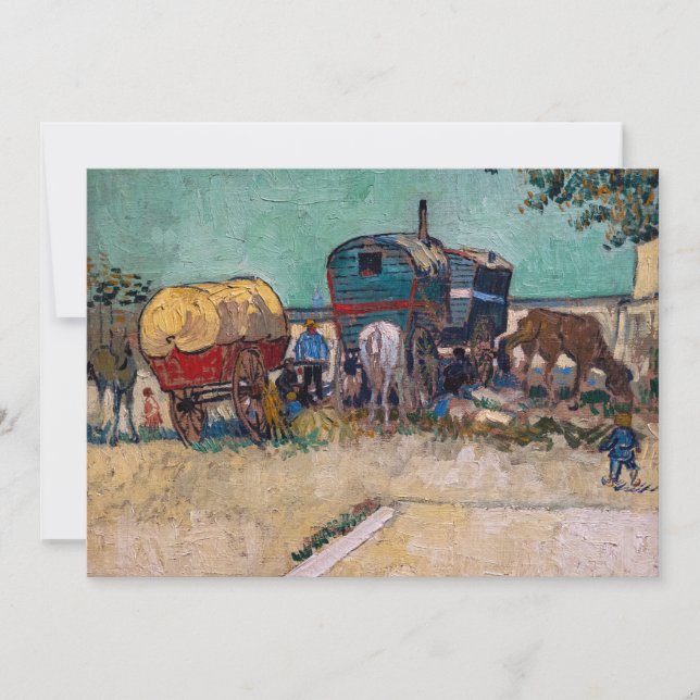 Invitación Vincent van Gogh - Caravanas, campamento gitano ce (Anverso)