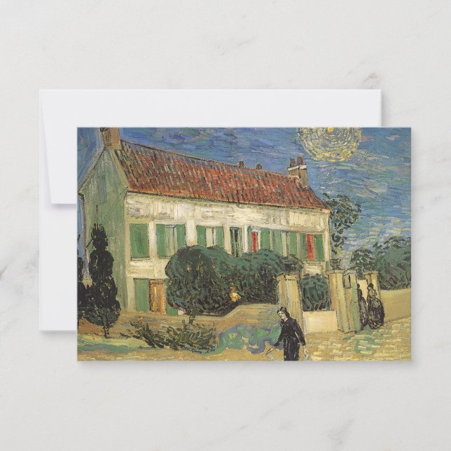 Invitación Vincent van Gogh - Casa blanca por la noche (Anverso)