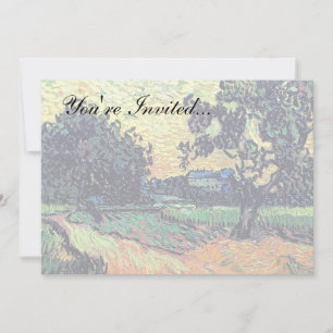 Invitación Vincent Van Gogh - Castillo de Auvers al atardecer