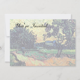 Invitación Vincent Van Gogh - Castillo de Auvers al atardecer