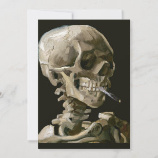 Invitación Vincent van Gogh Cráneo Fumando Cigarrillo Arte Fi