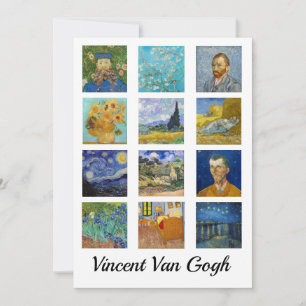 Invitación Vincent Van Gogh - Cuadrícula de obras maestras