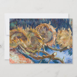 Invitación Vincent van Gogh - Cuatro girasoles cortados
