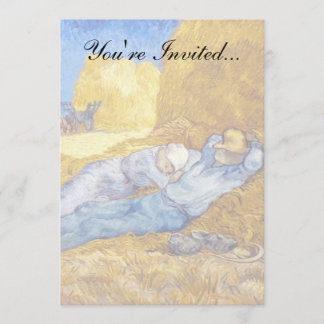 Invitación Vincent Van Gogh - Descanso del mediodía del traba