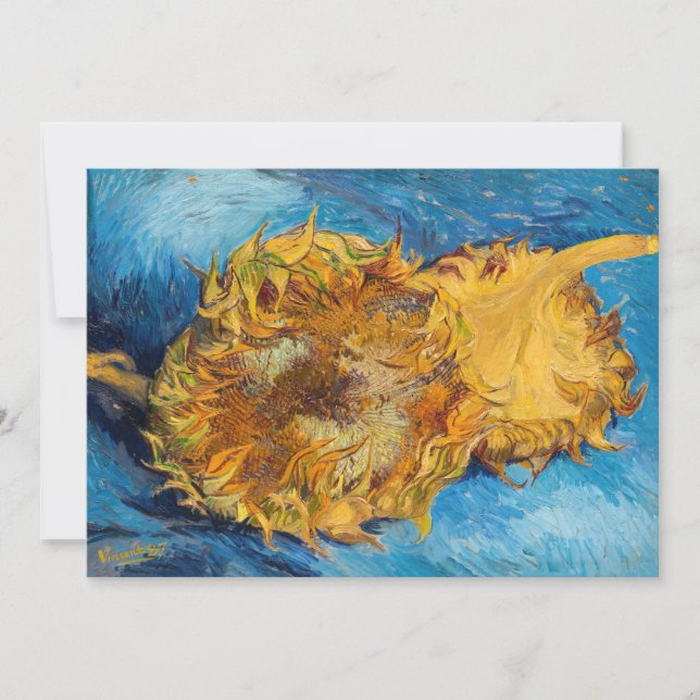 Invitación Vincent van Gogh - Dos girasoles cortados (Anverso)