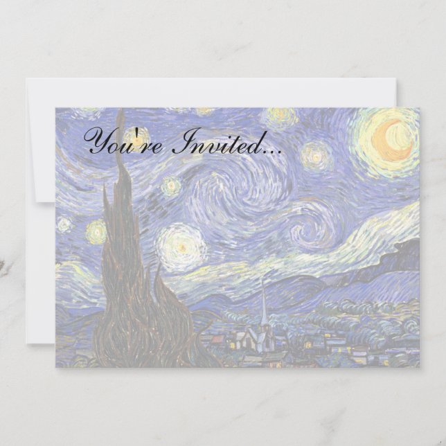 Invitación Vincent Van Gogh - El Bella Artes de la Noche Star (Anverso)