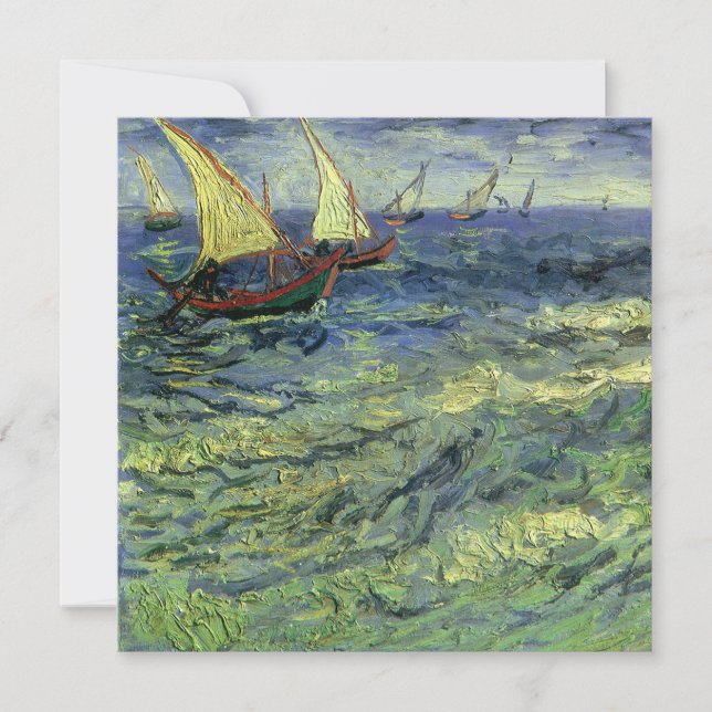 Invitación Vincent van Gogh - El paisaje marino de Saintes Ma (Anverso)