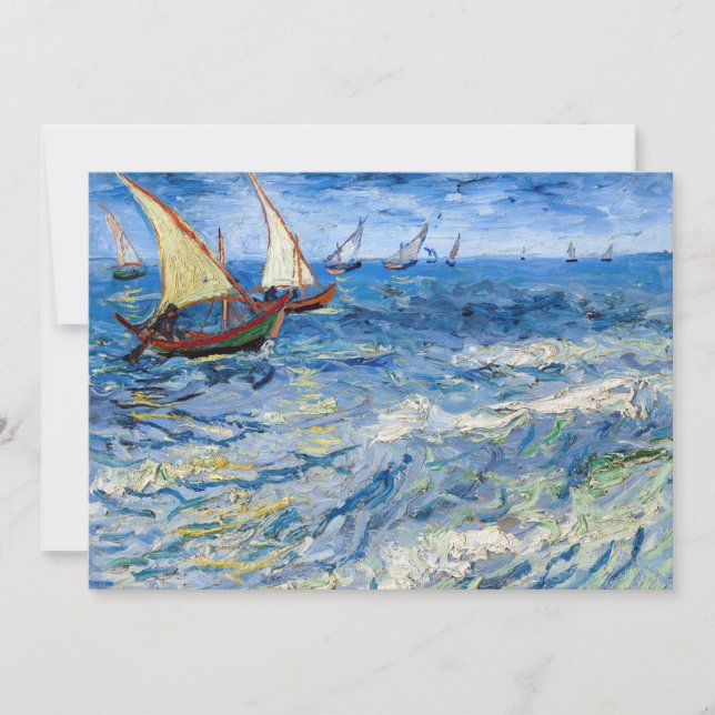 Invitación Vincent van Gogh - El paisaje marino de Saintes-Ma (Anverso)