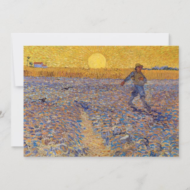 Invitación Vincent van Gogh - El sembrador con el sol ponient (Anverso)