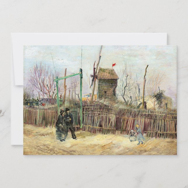 Invitación Vincent van Gogh - Escena callejera en Montmartre (Anverso)
