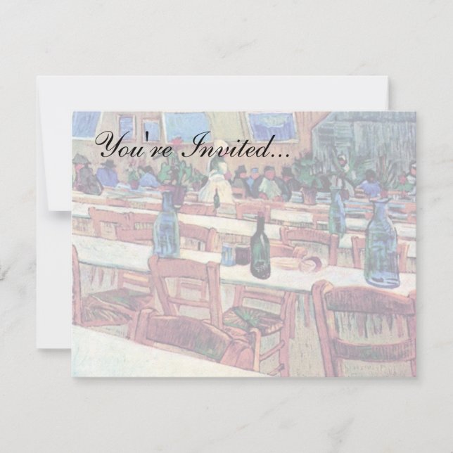 Invitación Vincent Van Gogh - Interior de un restaurante (Anverso)