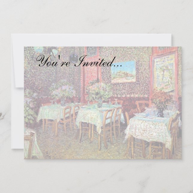 Invitación Vincent Van Gogh - Interior De Un Restaurante (Anverso)