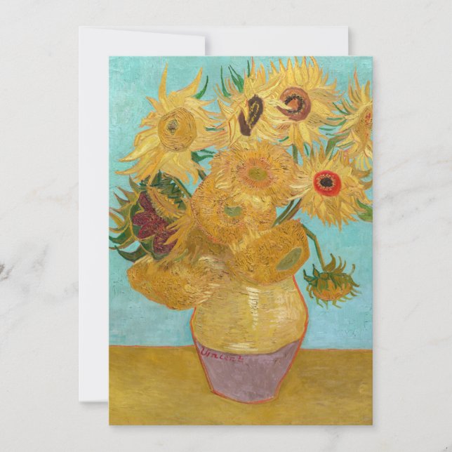 Invitación Vincent Van Gogh - Jarrón con doce girasoles (Anverso)