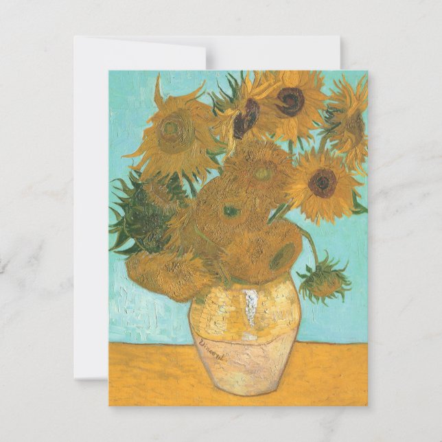Invitación Vincent van Gogh - Jarrón con doce girasoles (Anverso)