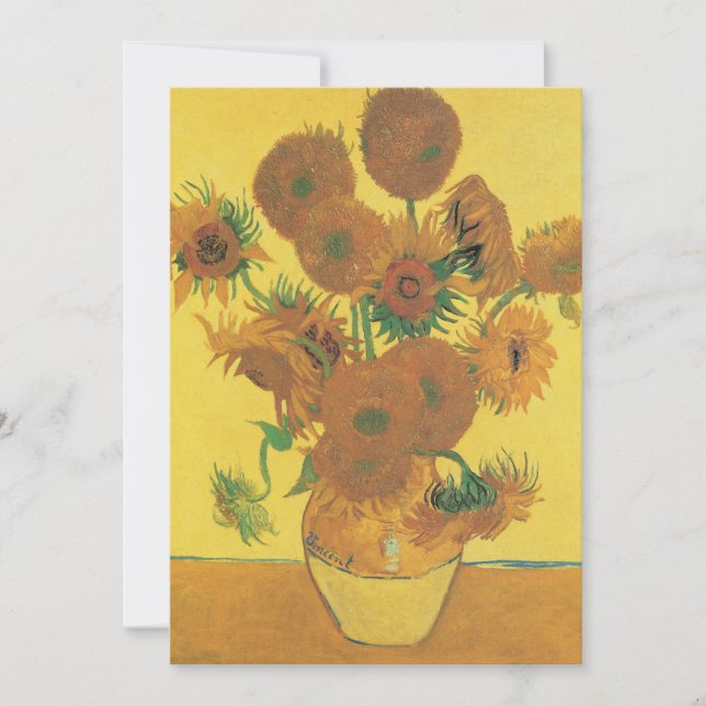 Invitación Vincent van Gogh - Jarrón con quince girasoles (Anverso)
